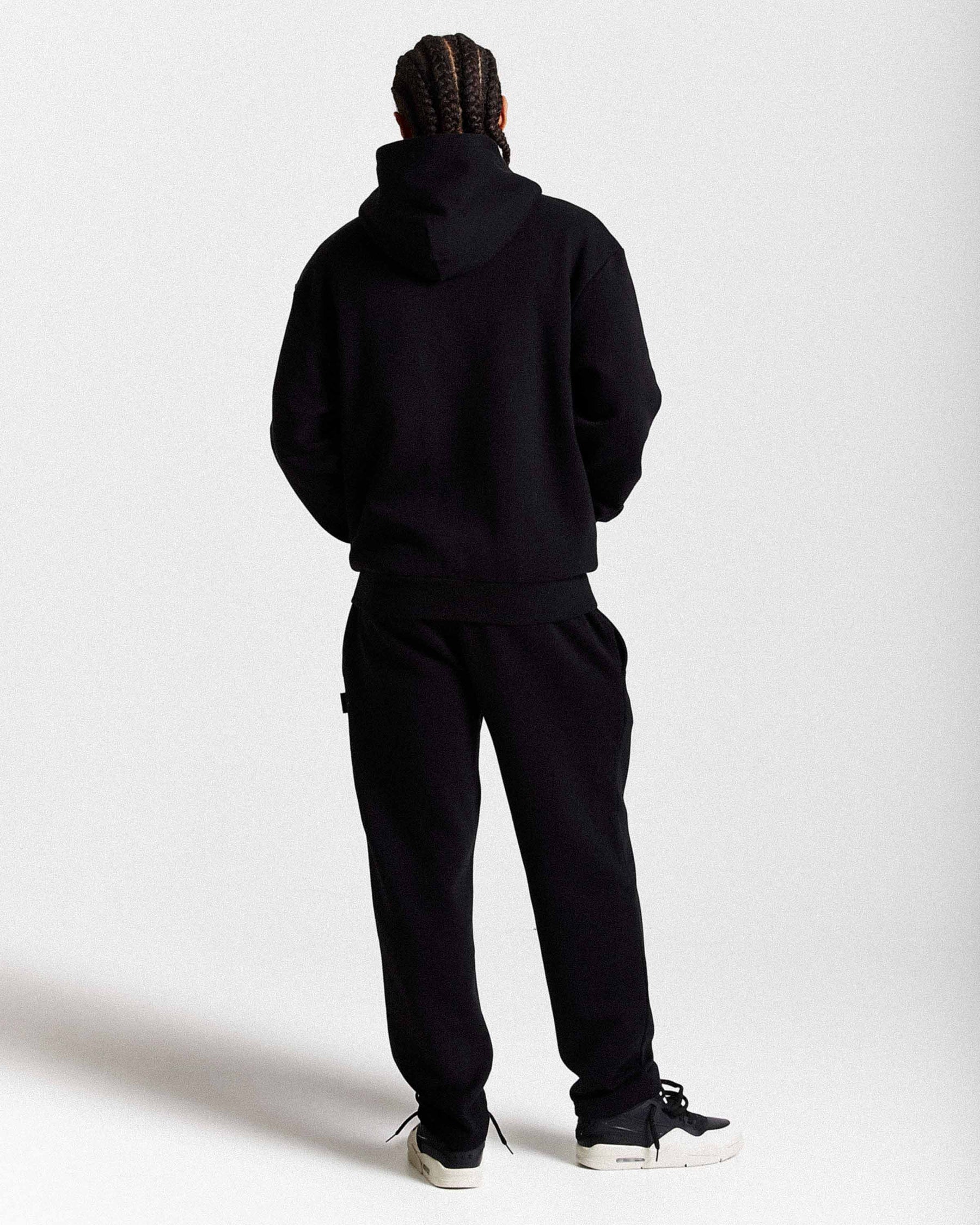 Captain Oversized Zip Hoodie - Black/White