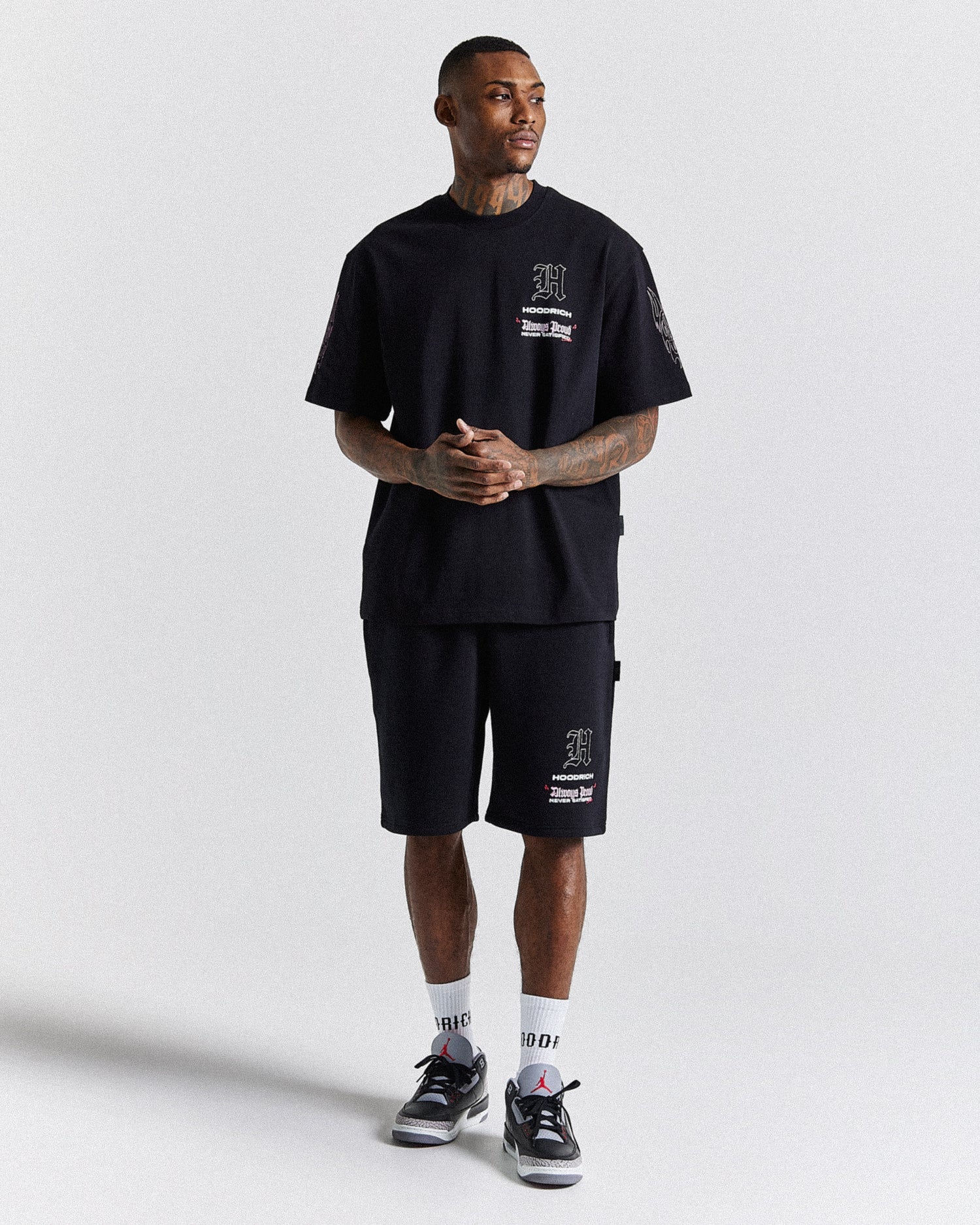 Chroma Oversized Shorts - Black/White/Pink