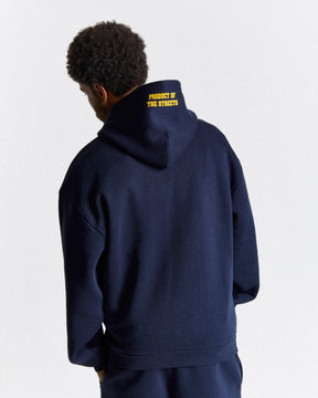 Frat Oversized Hoodie - Navy/Yellow/White