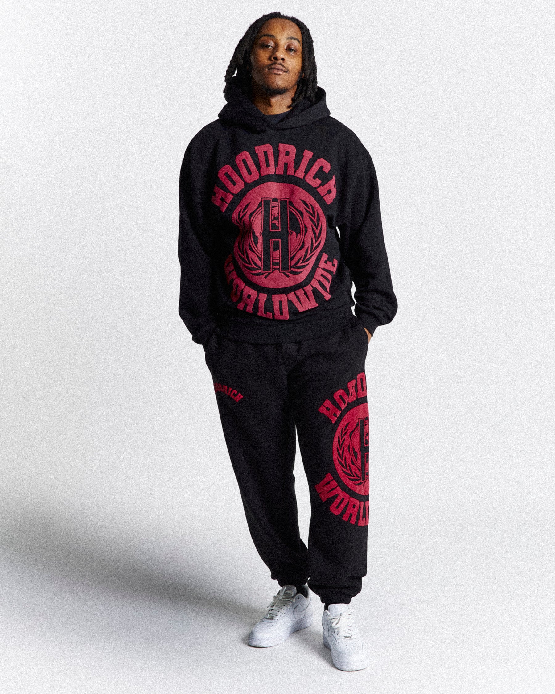 Frat Oversized Hoodie - Black/Red