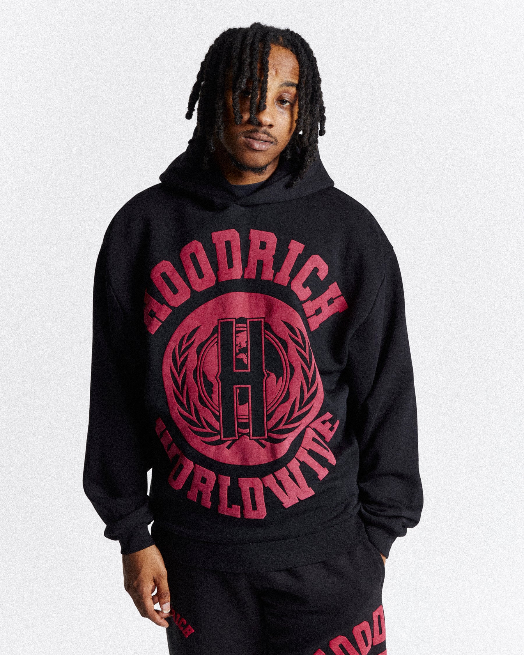 Frat Oversized Hoodie - Black/Red