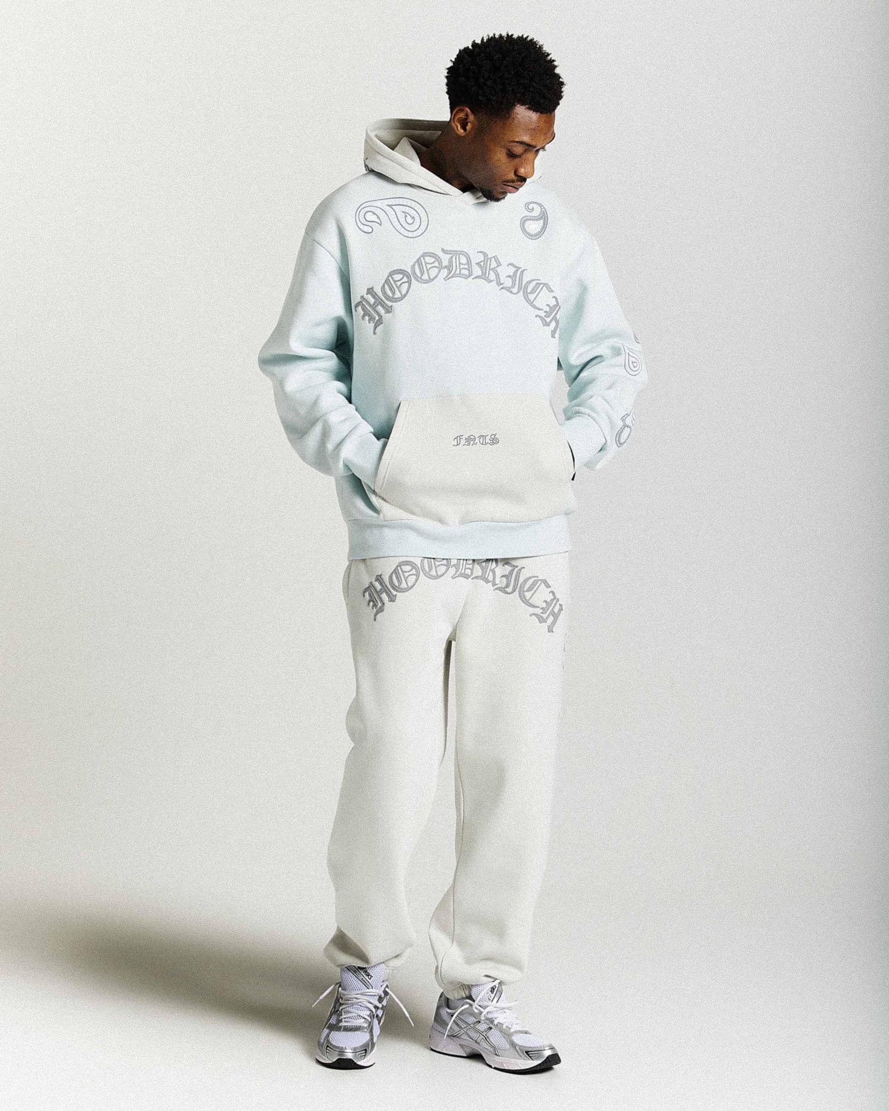Inkline Oversized Hoodie - Grey/White