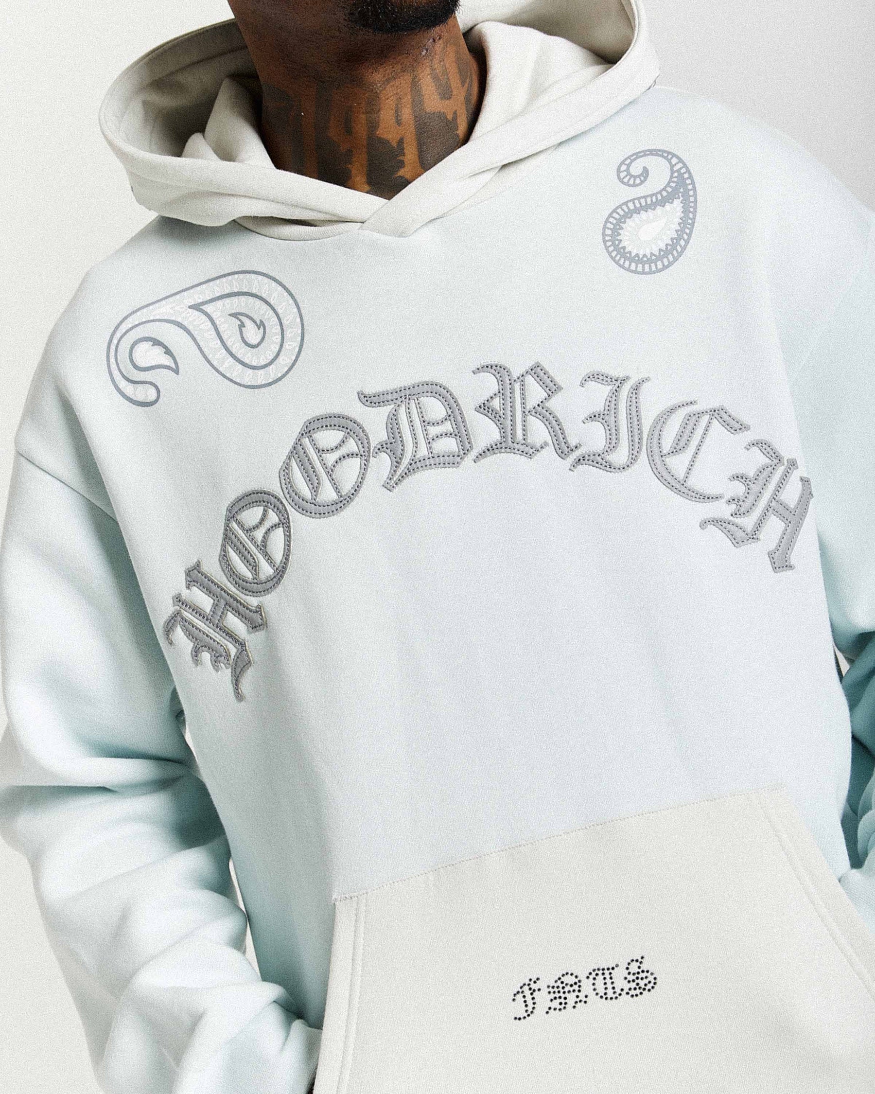 Inkline Oversized Hoodie - Grey/White