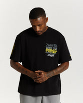 Stamp Tour Oversized T-Shirt - Black/Grey/Yellow