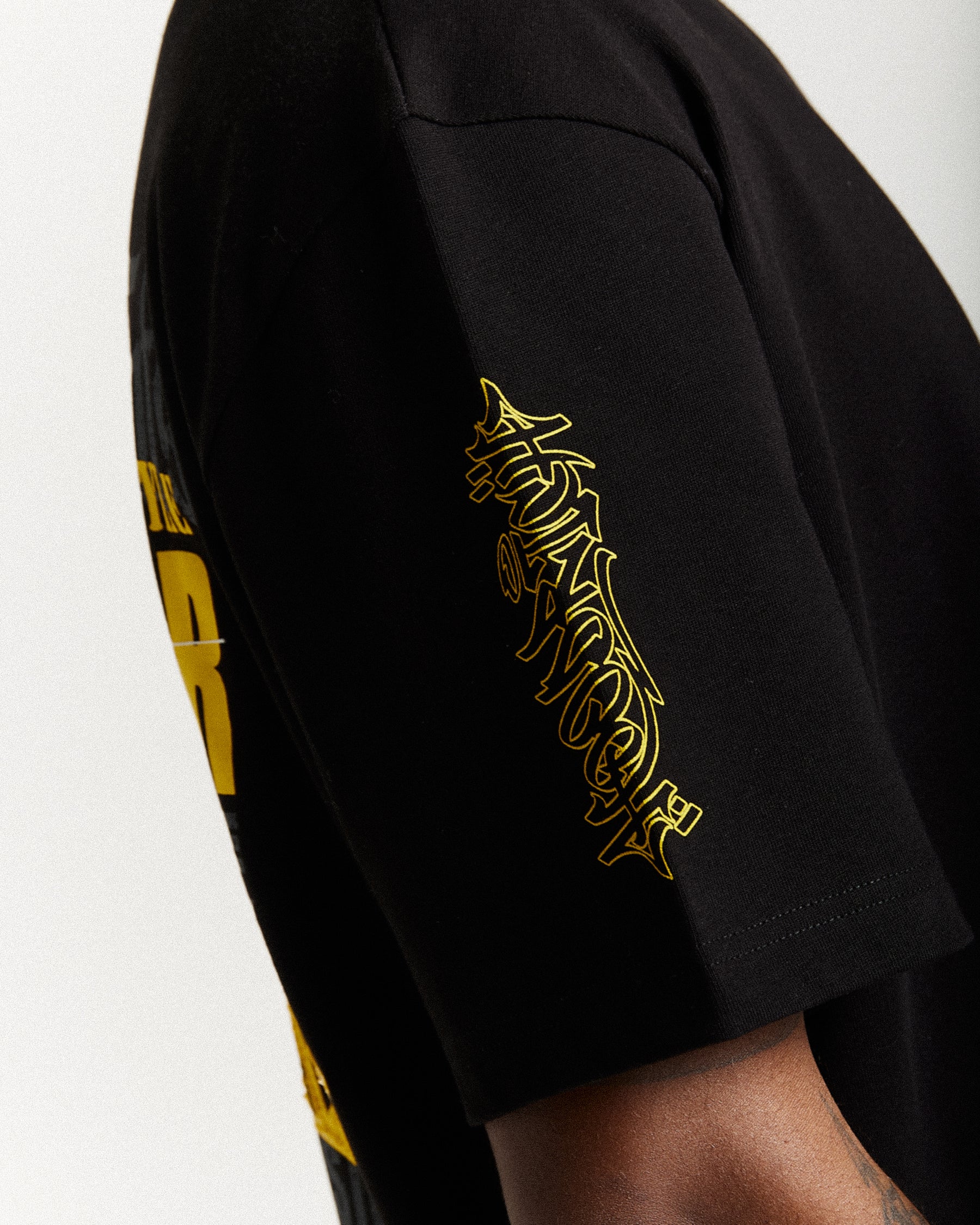 Stamp Tour Oversized T-Shirt - Black/Grey/Yellow