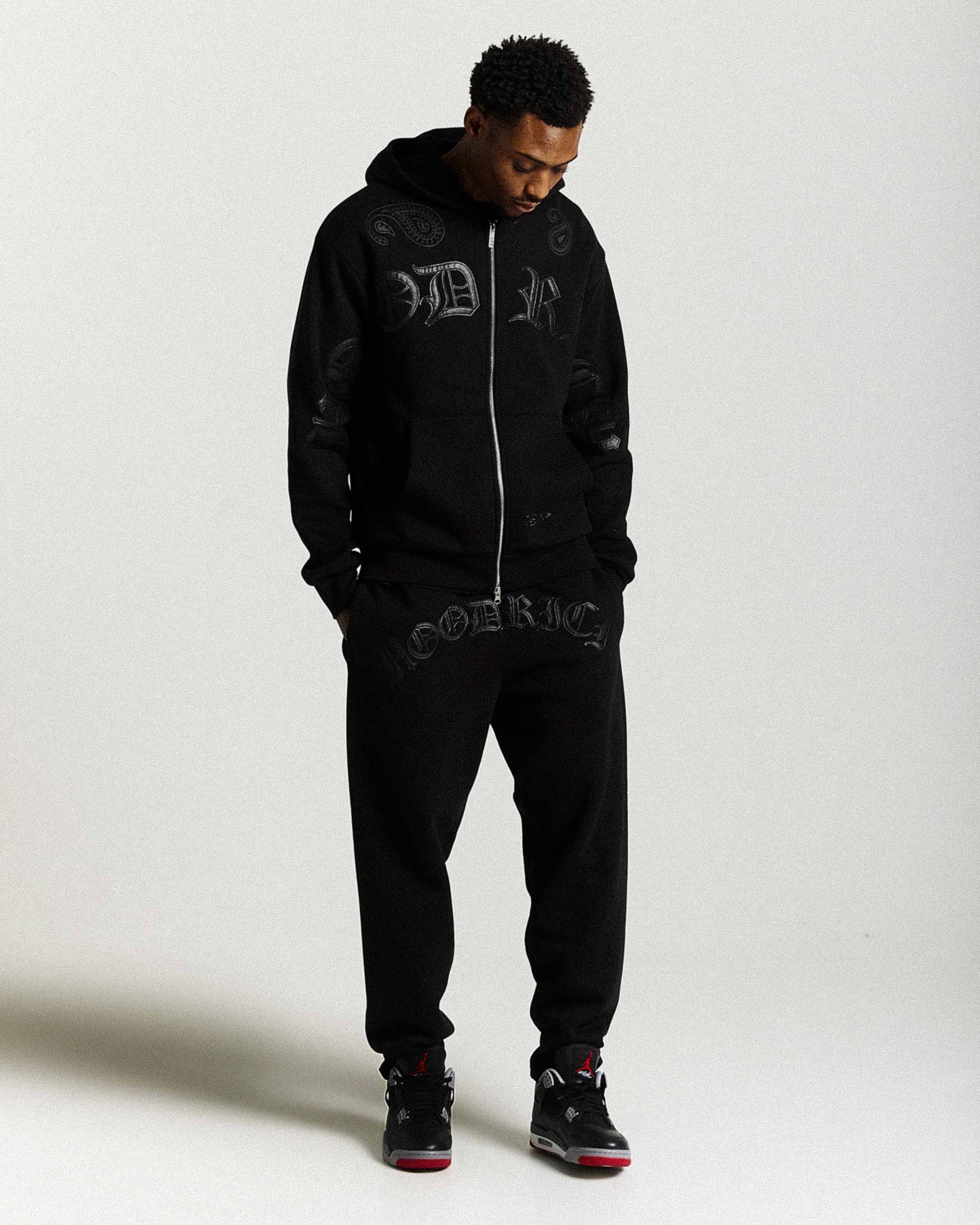 Inkline Oversized Zip Hoodie - Black