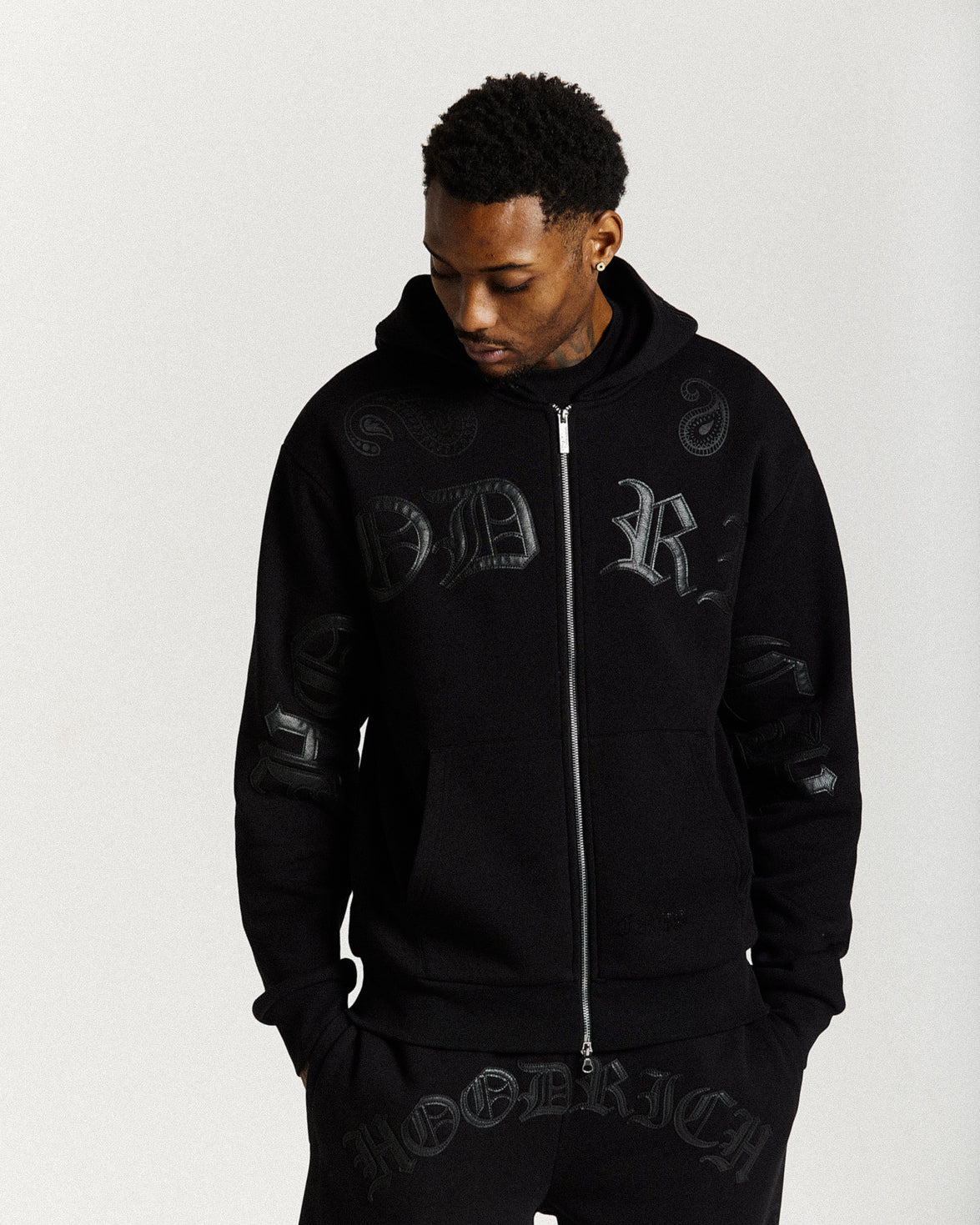 Inkline Oversized Zip Hoodie - Black