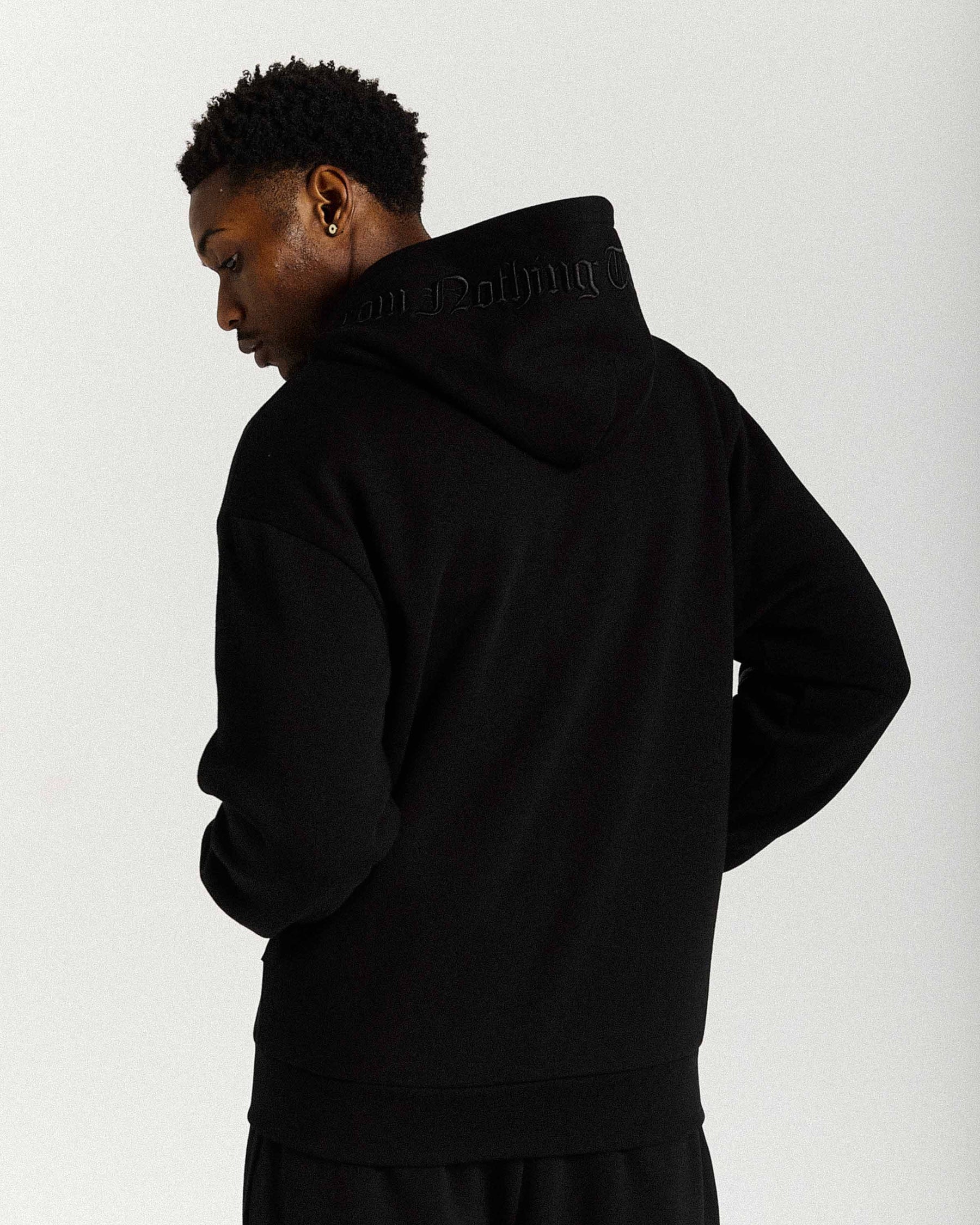 Inkline Oversized Zip Hoodie - Black