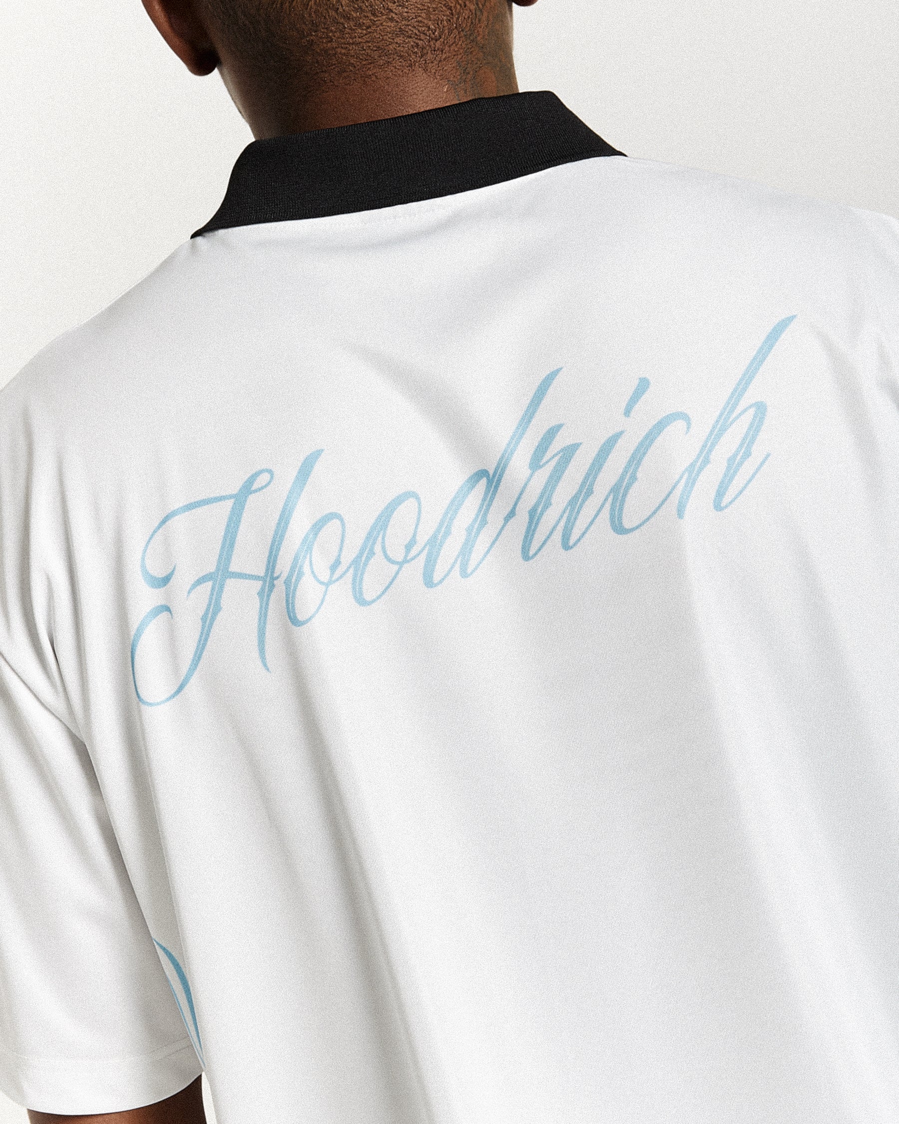 Rito Oversized Football Shirt - Off White/Black/Blue