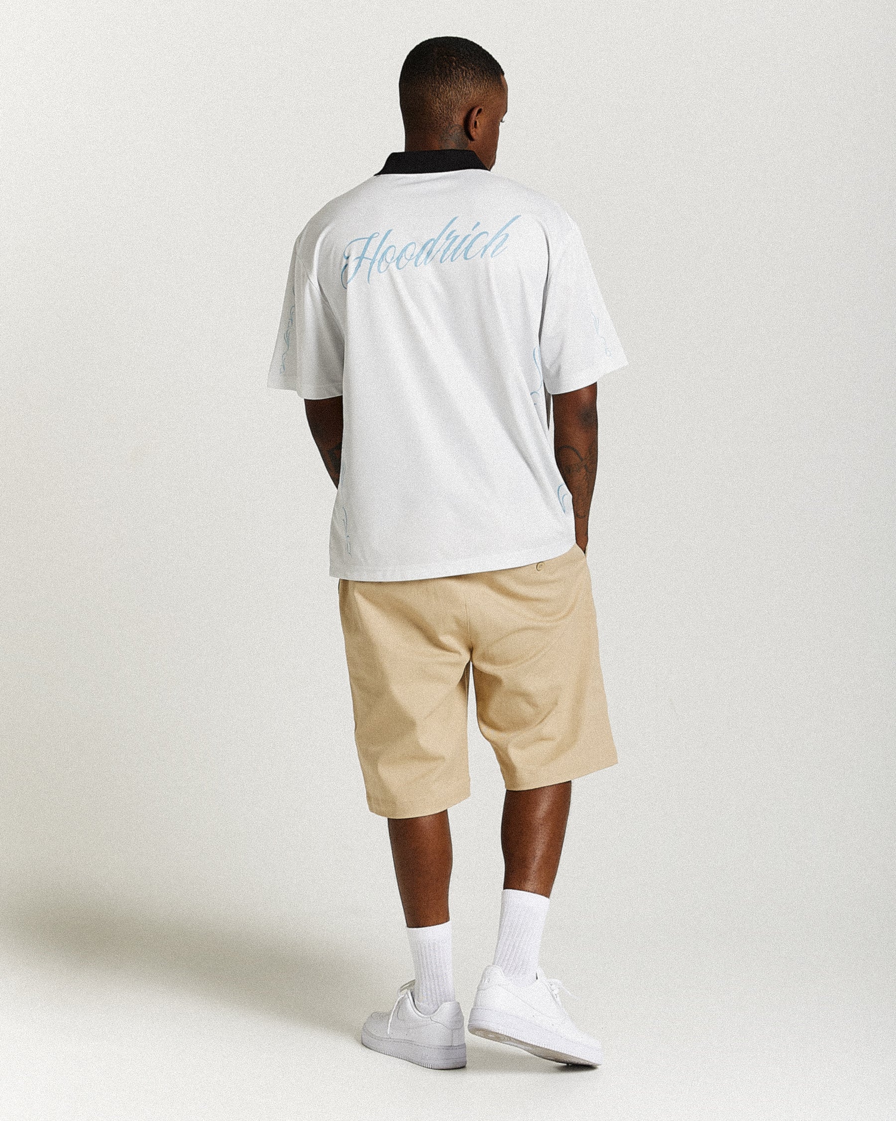 Rito Oversized Football Shirt - Off White/Black/Blue