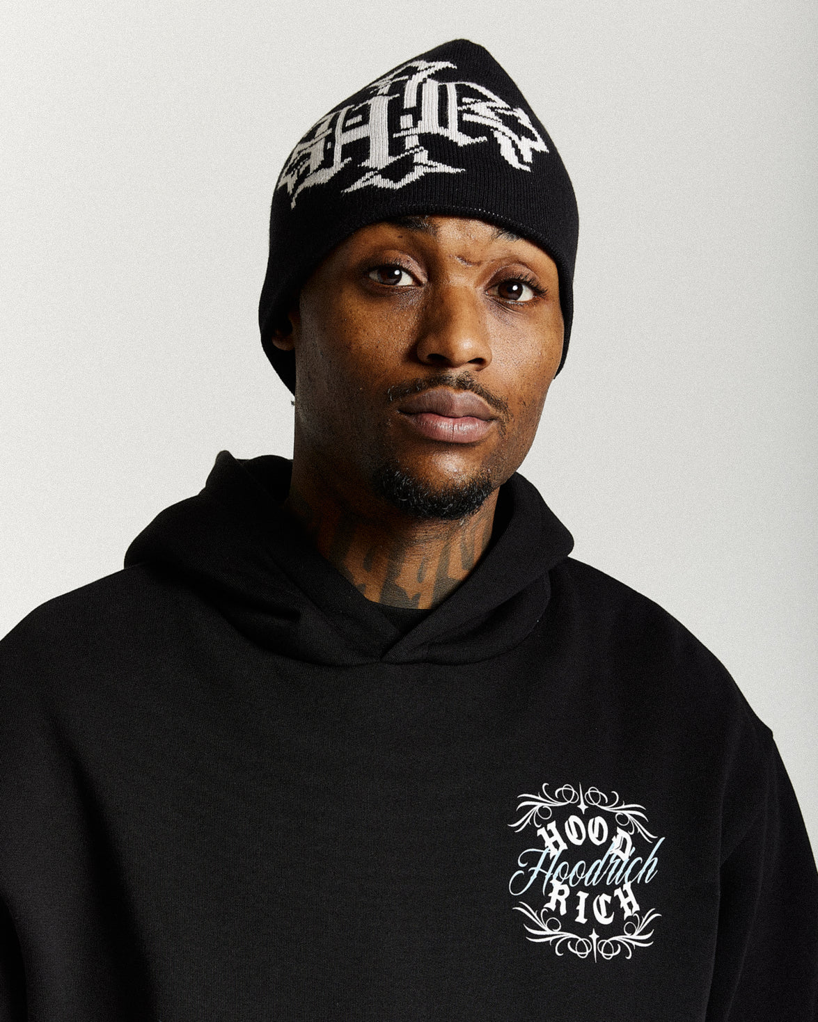 Virtux Skull Knit Beanie - Black/Grey