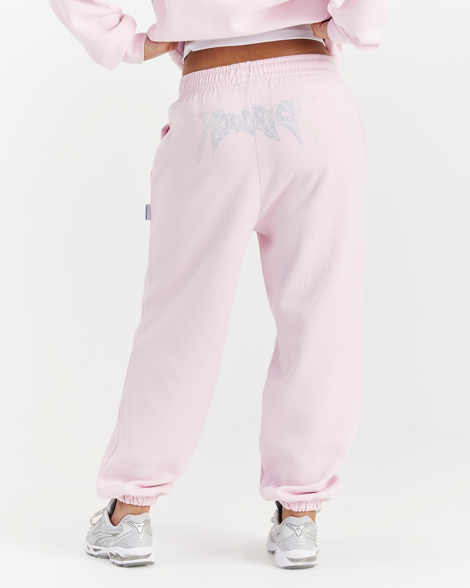 Lustre Oversized Joggers - Pink/Rhinestone