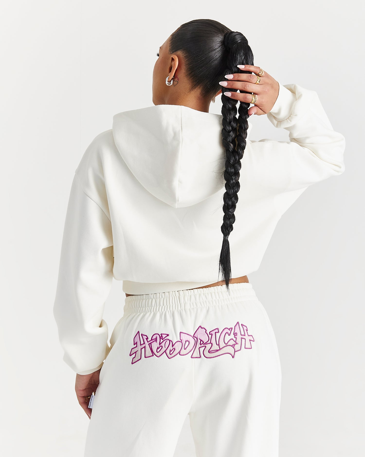 Lucky Boxy Hoodie - Cream/Pink