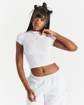 Spark Fitted Tee - Off White/Silver