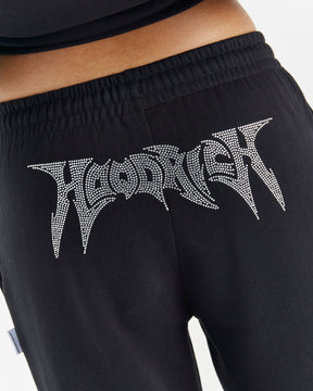 Lustre Oversized Joggers - Black/Rhinestone